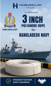 Supply of 3 Inch Polyamide Rope for Bangladesh Navy Ships